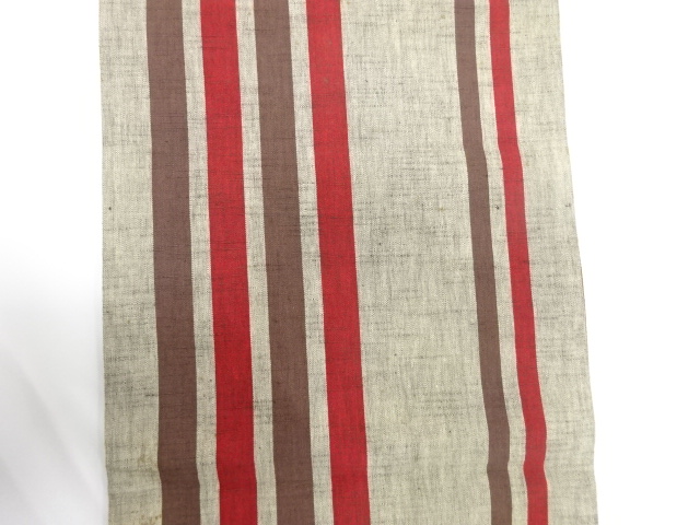 アンティーク 綿紬 縞模様織り出し全通袋帯(材料)